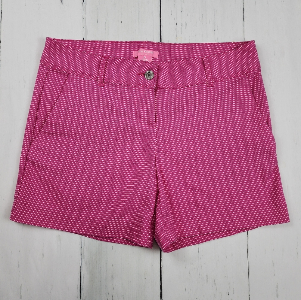 Isaac Mizrahi Tailored Shorts, Barbie Pink With White Polka Dots, Size 6 -